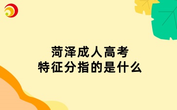 菏澤成人高考中的特征分指的是什么